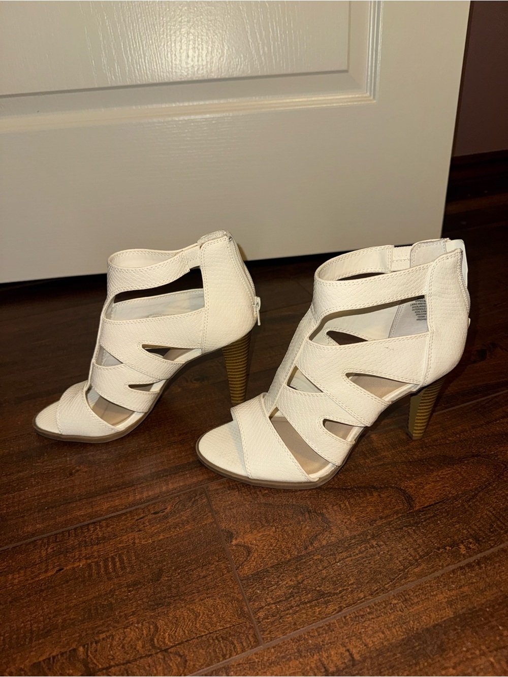 Vera Wang Women's Strappy White High-Heel Sandals
